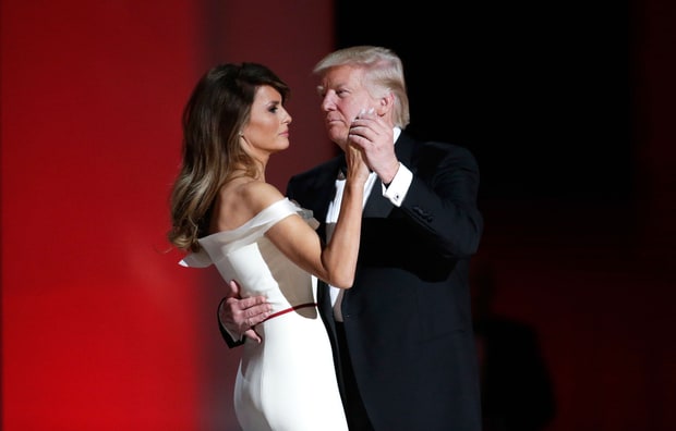 Donald and Melania Trump dancing