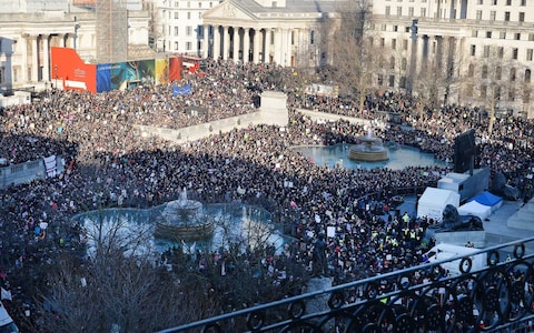 Anti Trump protests in Trafalgar Square